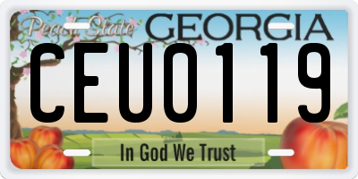 GA license plate CEU0119