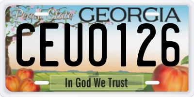 GA license plate CEU0126