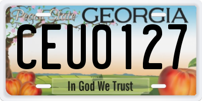 GA license plate CEU0127