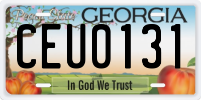 GA license plate CEU0131