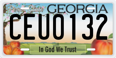 GA license plate CEU0132