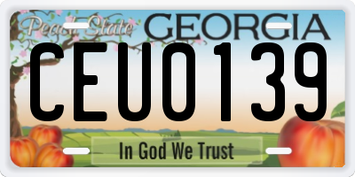 GA license plate CEU0139