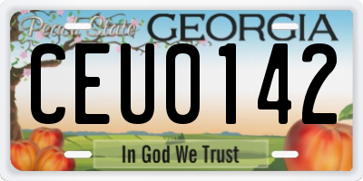 GA license plate CEU0142