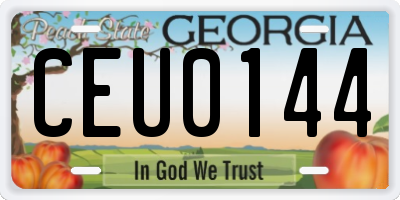 GA license plate CEU0144
