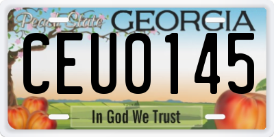 GA license plate CEU0145