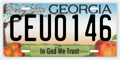 GA license plate CEU0146