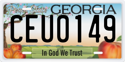 GA license plate CEU0149