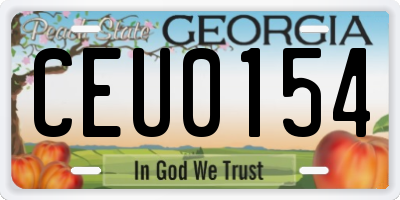 GA license plate CEU0154