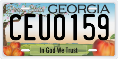 GA license plate CEU0159