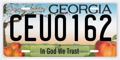 GA license plate CEU0162