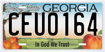 GA license plate CEU0164