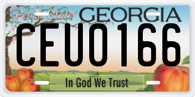 GA license plate CEU0166