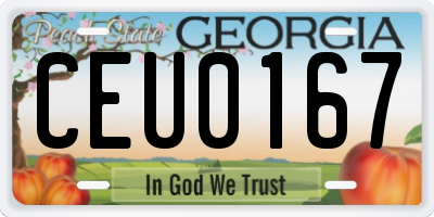 GA license plate CEU0167