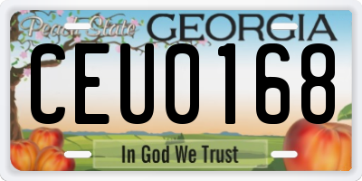 GA license plate CEU0168