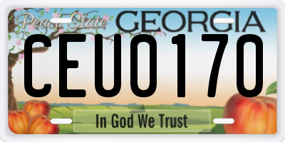 GA license plate CEU0170