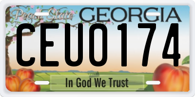 GA license plate CEU0174