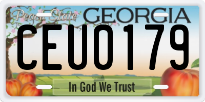GA license plate CEU0179