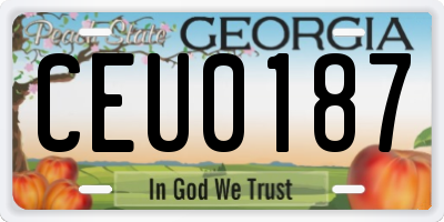 GA license plate CEU0187