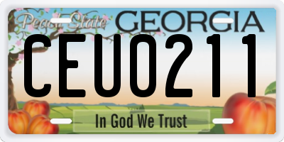 GA license plate CEU0211