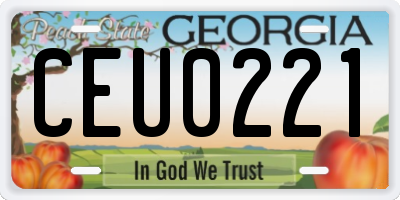 GA license plate CEU0221