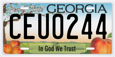 GA license plate CEU0244