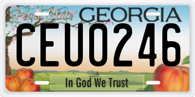 GA license plate CEU0246