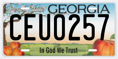 GA license plate CEU0257
