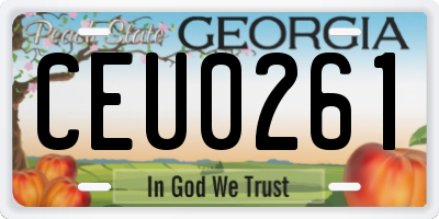 GA license plate CEU0261