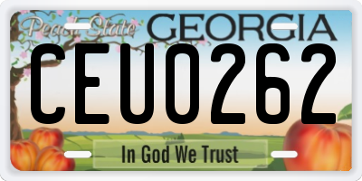 GA license plate CEU0262