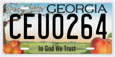GA license plate CEU0264