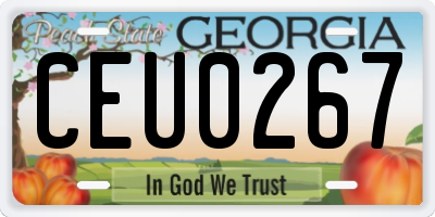 GA license plate CEU0267