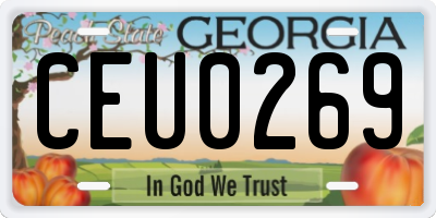 GA license plate CEU0269