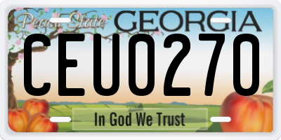 GA license plate CEU0270