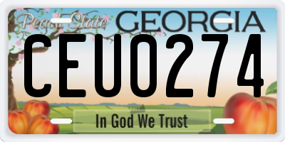 GA license plate CEU0274