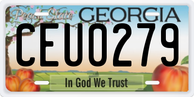 GA license plate CEU0279