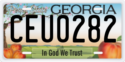 GA license plate CEU0282