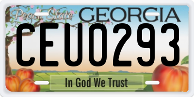 GA license plate CEU0293