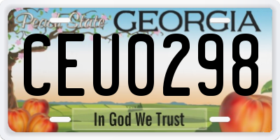 GA license plate CEU0298