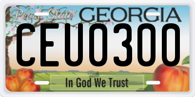 GA license plate CEU0300