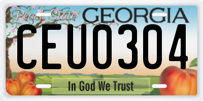 GA license plate CEU0304