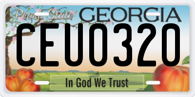 GA license plate CEU0320