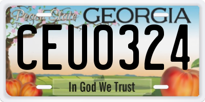 GA license plate CEU0324