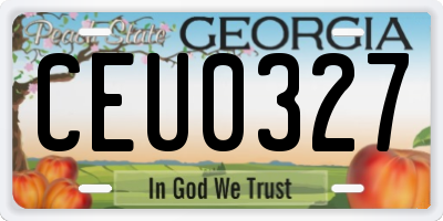 GA license plate CEU0327