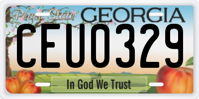 GA license plate CEU0329