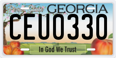 GA license plate CEU0330