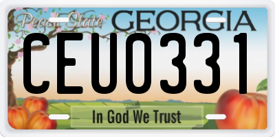 GA license plate CEU0331