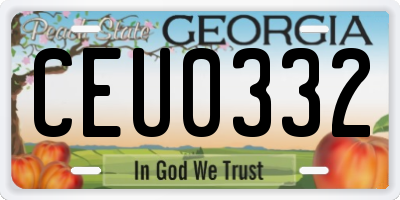GA license plate CEU0332