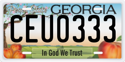 GA license plate CEU0333