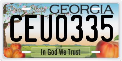 GA license plate CEU0335