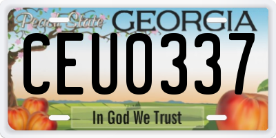 GA license plate CEU0337